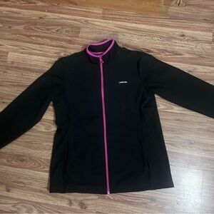 Lands' End Women's Black Jacket with Pink Trim